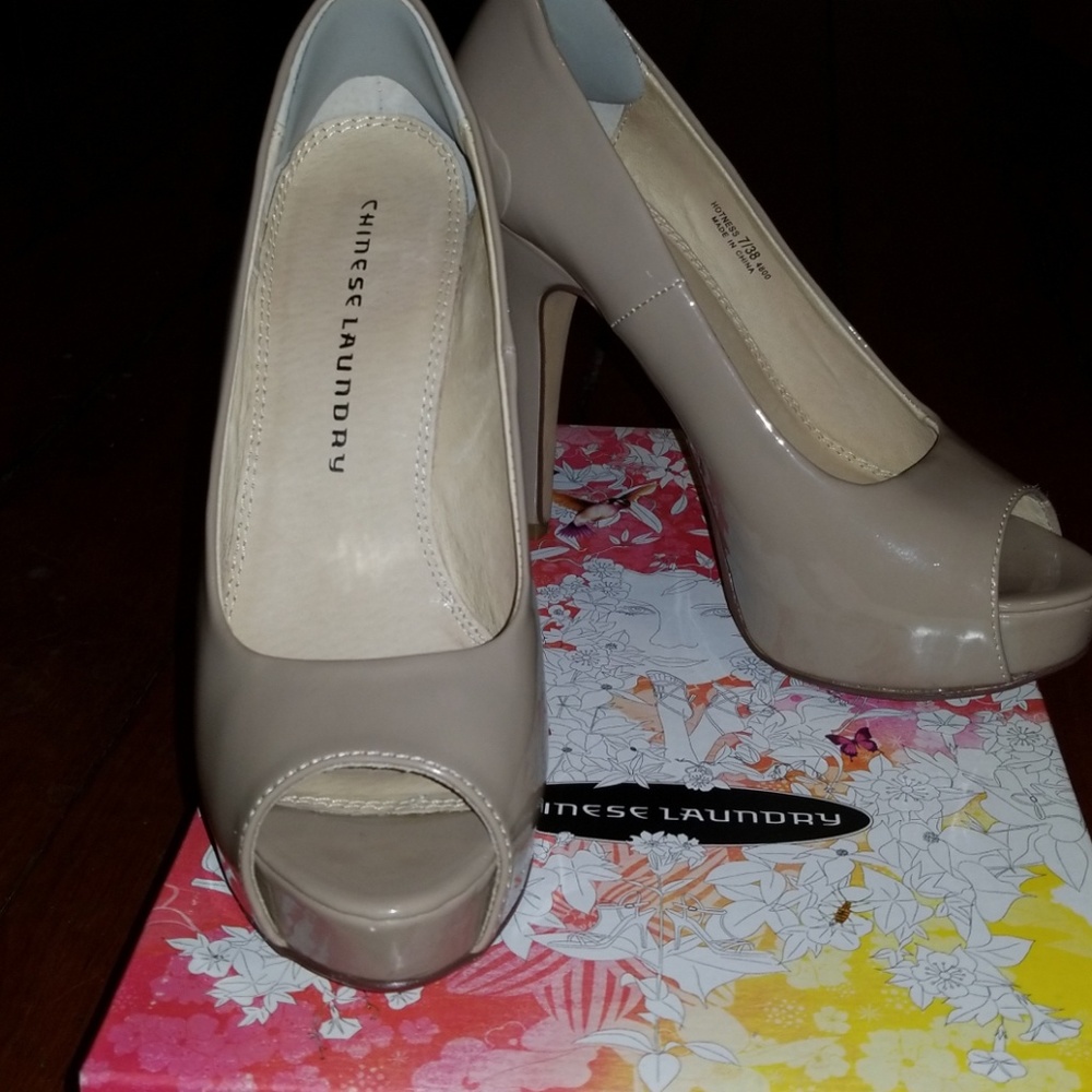 Chinese Laundry Nude Peep Toe Platforms